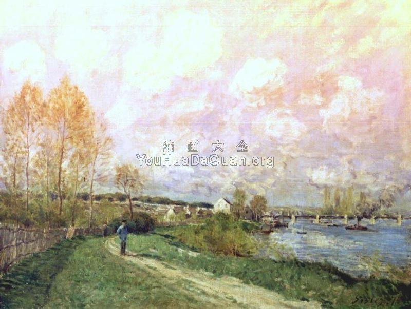 Summer at Bougival - 阿尔弗莱德·西斯莱